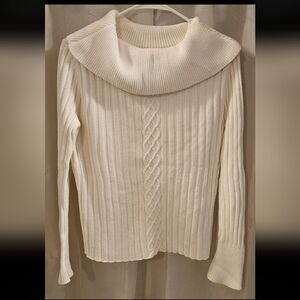 Dressbarn Cream Cowl Neck Sweater